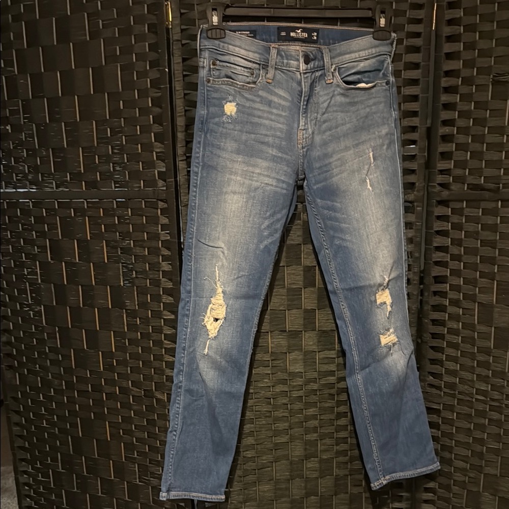 Hollister Distressed Medium Blue Skinny Jeans